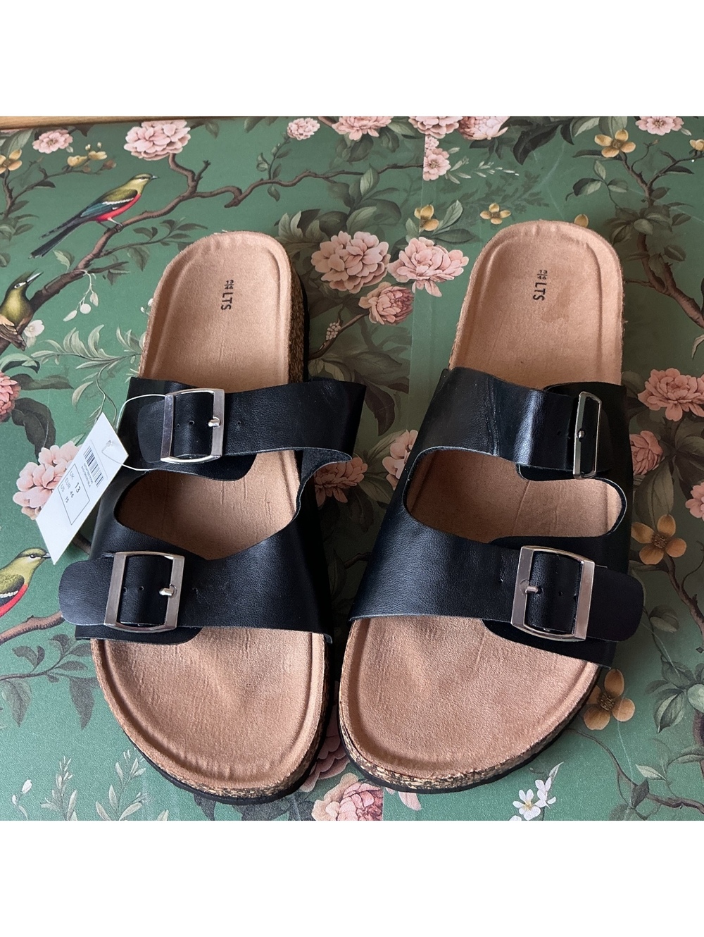 LTS Black Double Buckle Slide Sandals Women’s US 15 Men’s 13 NWT